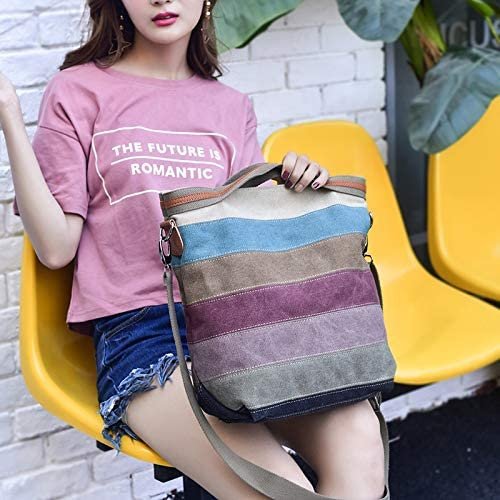 Womens Shoulder Bags Canvas Hobo Handbags Multi-Color Casual Messenger Bag