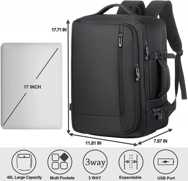Travel Backpack for Women Men , 40L Extra Large Carry on Backpack