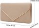 Faux Suede Clutch Bag Elegant Metal Binding Evening Purse