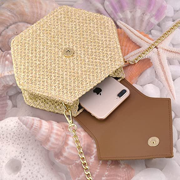 Women's Crossbody Bag Cute Straw Shoulder Bag