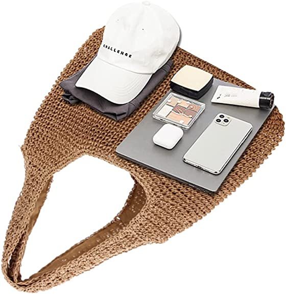 Hand-woven Soft Large Straw Shoulder Bag